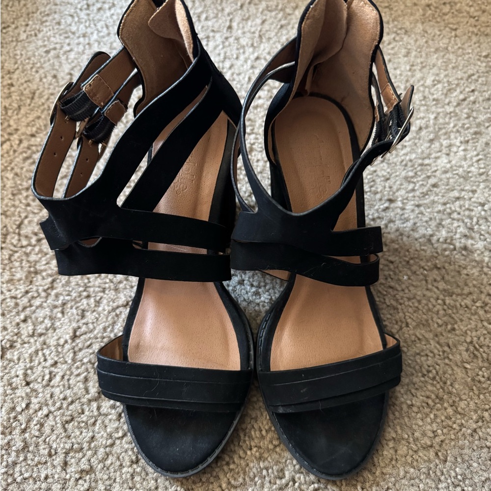 Charlotte Russe Black Strappy Heels